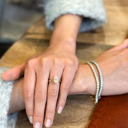 Yellow Gold and Diamond Line Bracelet