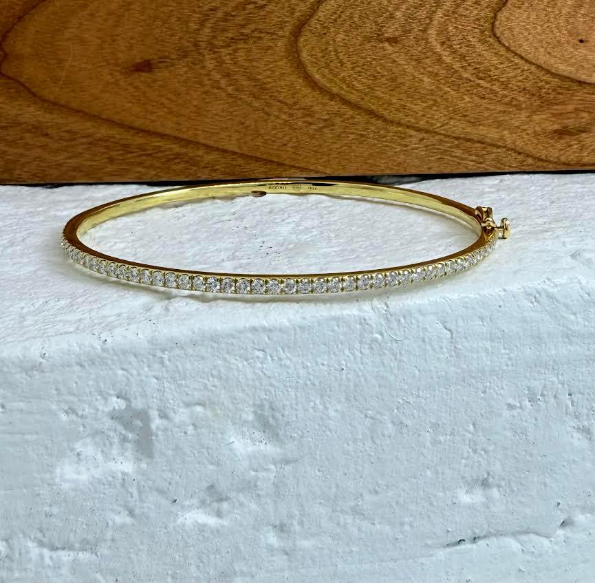 Kwiat Hinged Yellow Gold and Diamond Bracelet