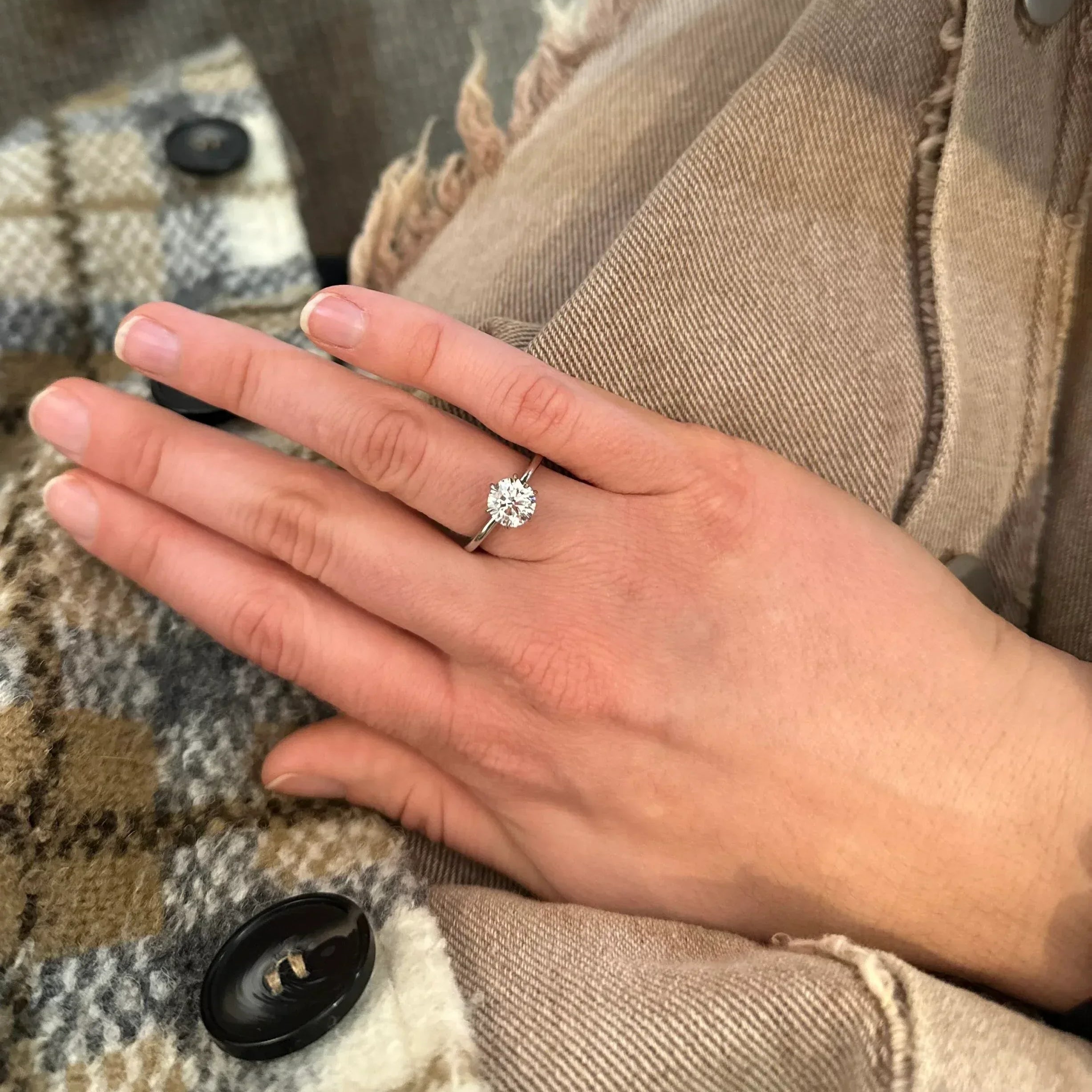 1.50 HSI1 6 Prong Platinum Solitaire