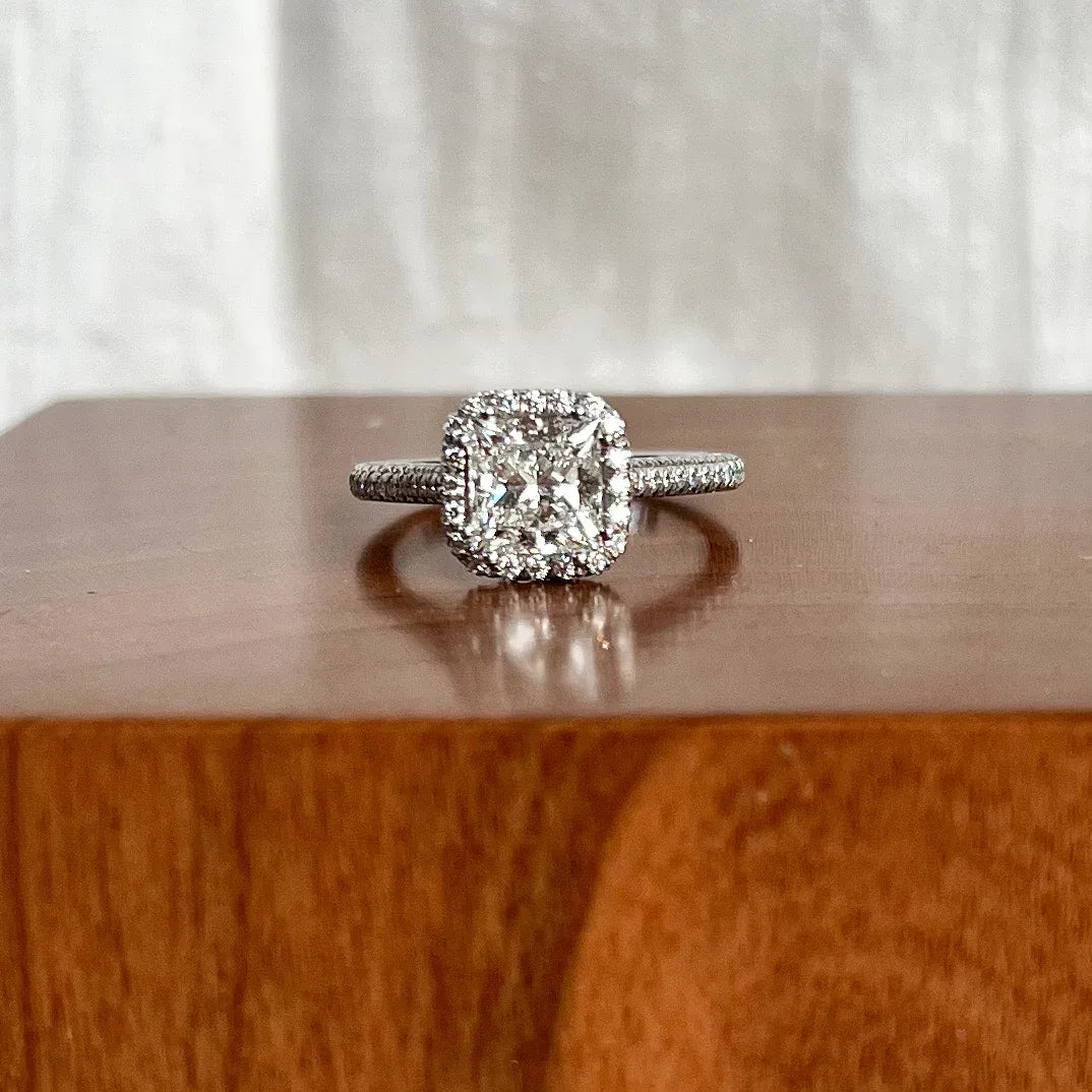 1.54 Carat Firemark Diamond Halo Ring