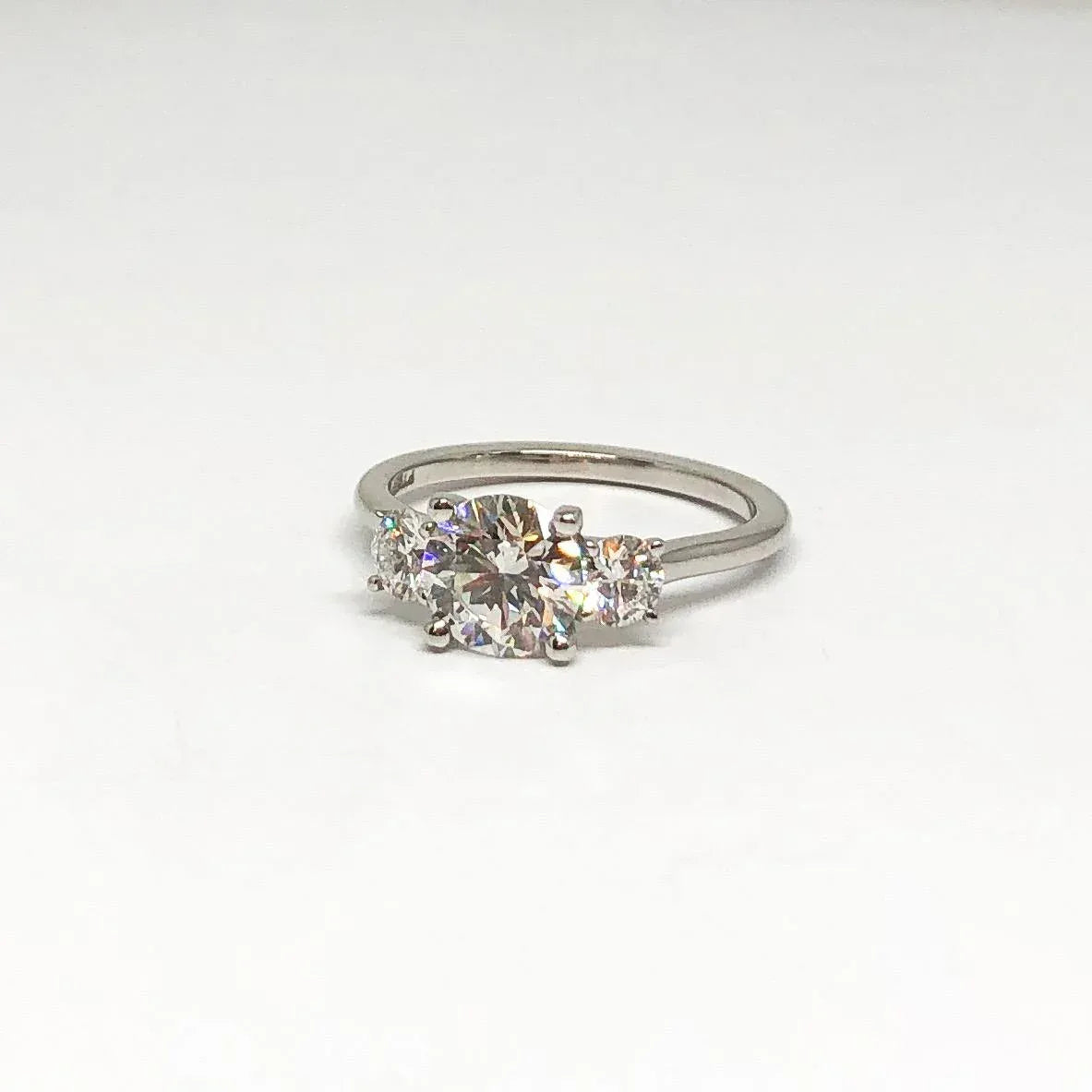 Platinum Three Diamond Ring