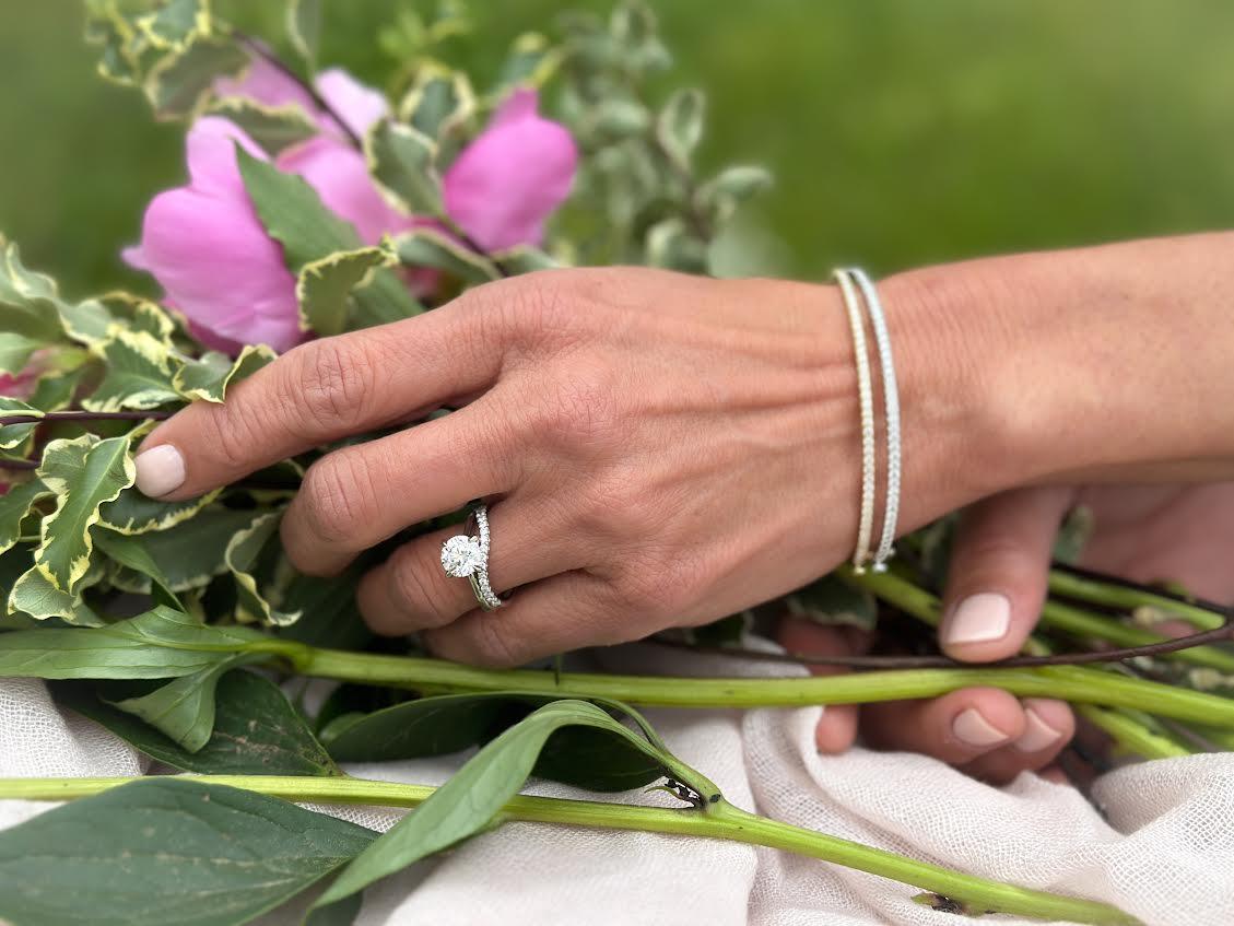 Curved Platinum and Diamond Band