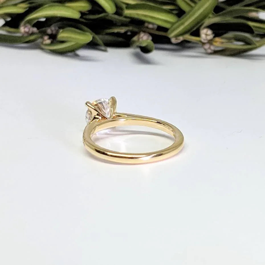 Classic Solitaire with Pave Diamond Shank