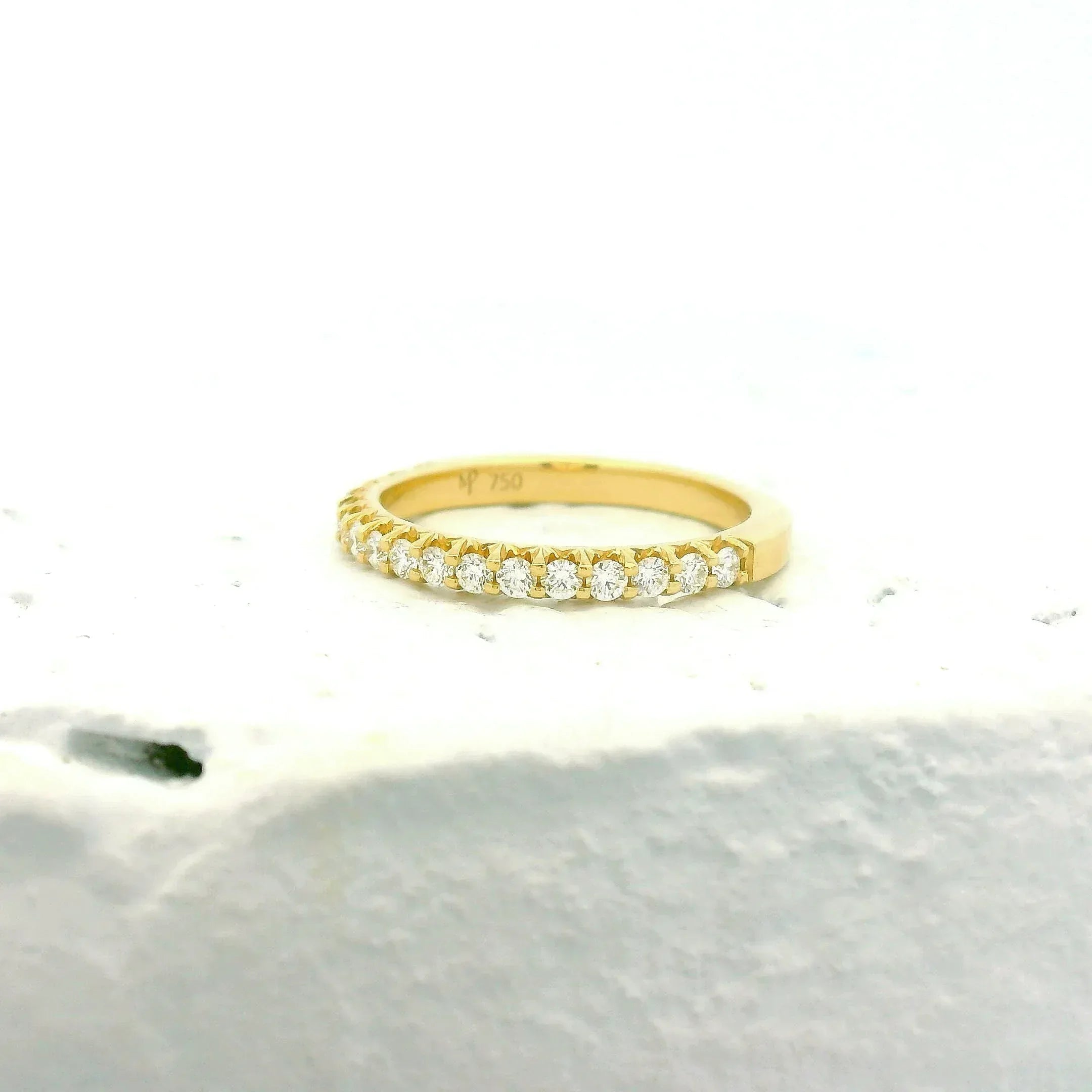 Yellow Gold and Diamond Half Way Royal Prong Bang