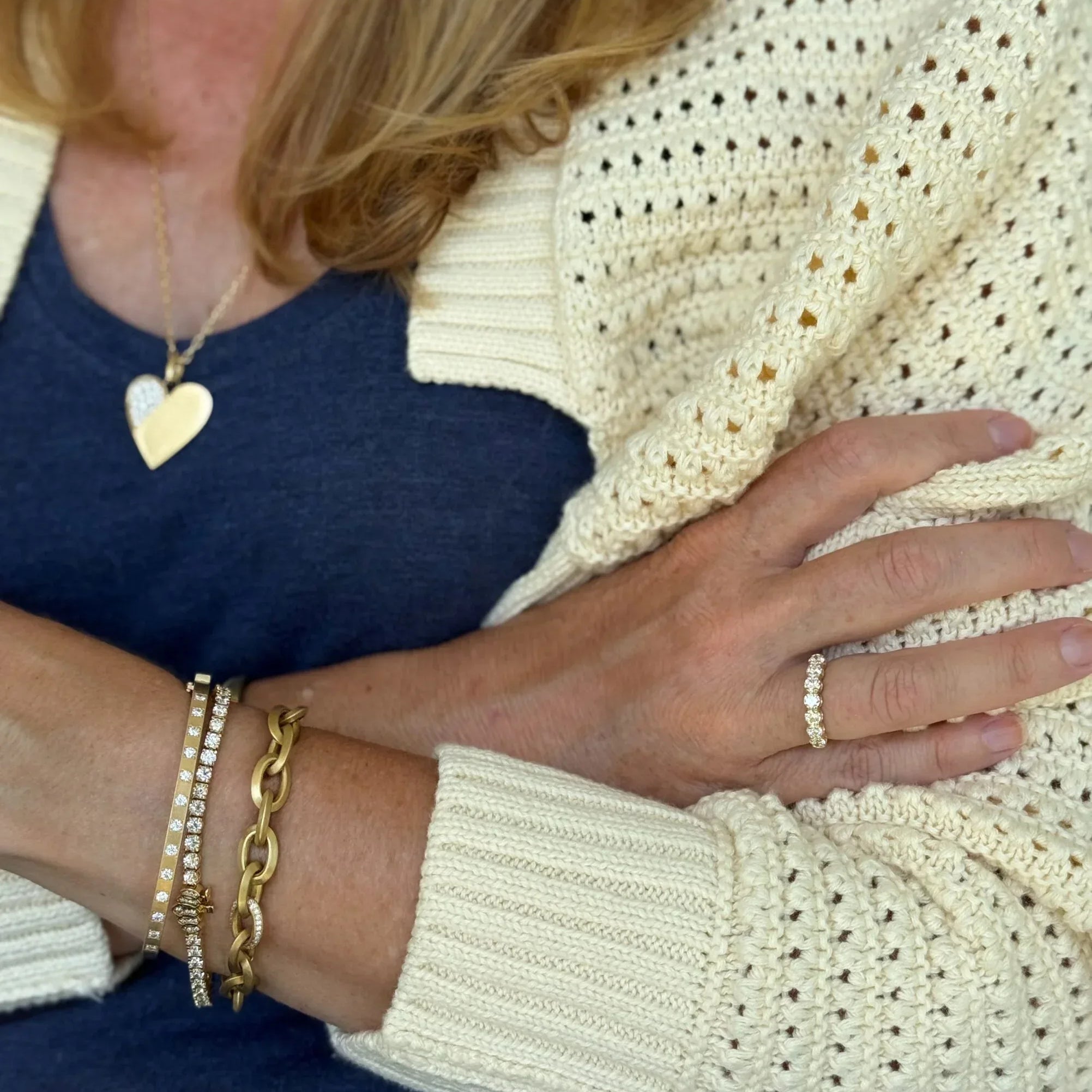 Yellow Gold 7 Diamond Band