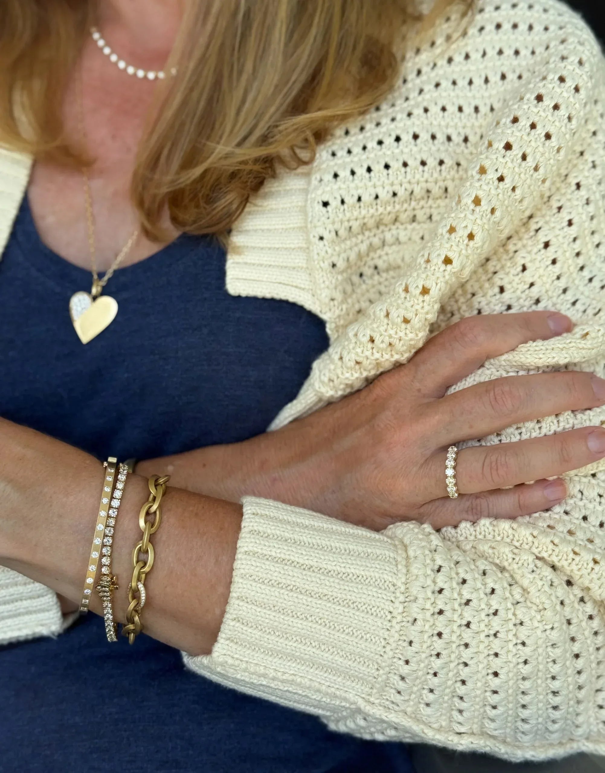Yellow Gold 7 Diamond Band