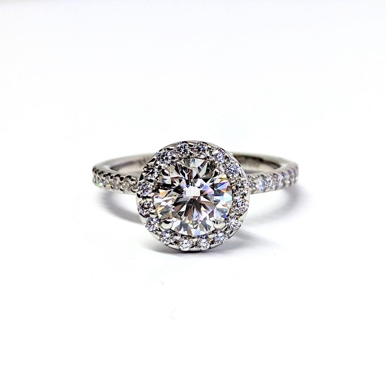 1.10ct Diamond Halo Engagement Ring