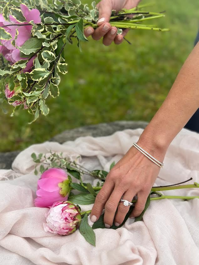 Curved Platinum and Diamond Band