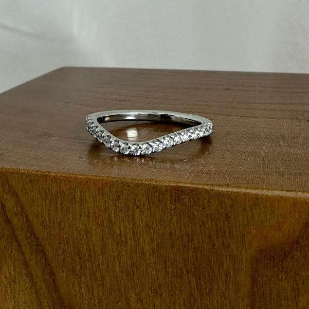 Curved Platinum and Diamond Band
