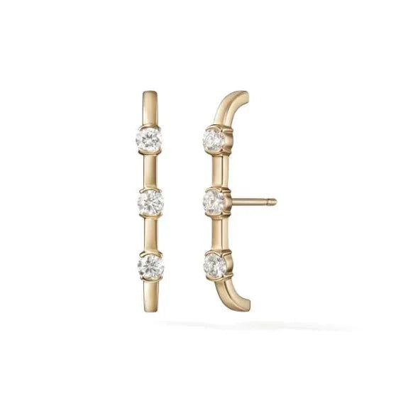 18 karat Yellow Gold and Diamond Zea Earrings