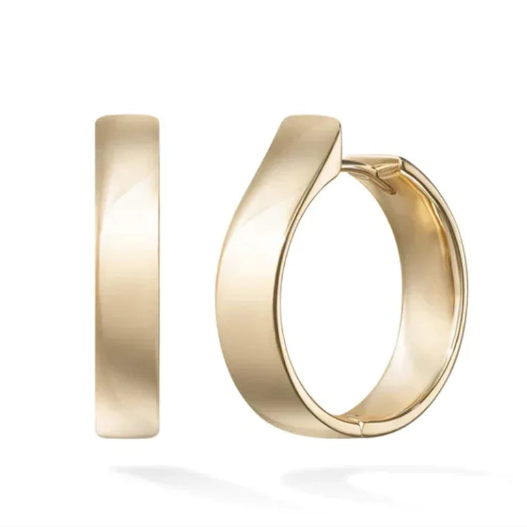 Yellow Gold Honey Hoop Earring