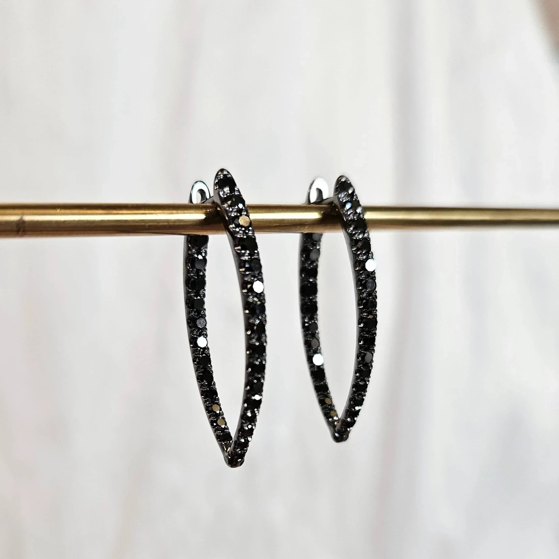 Blackened Gold Black Diamond Earrings