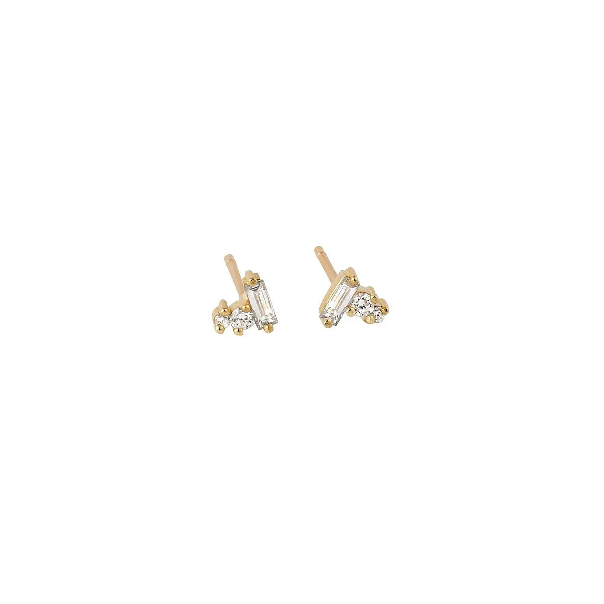 Yellow Gold and Diamond Studs