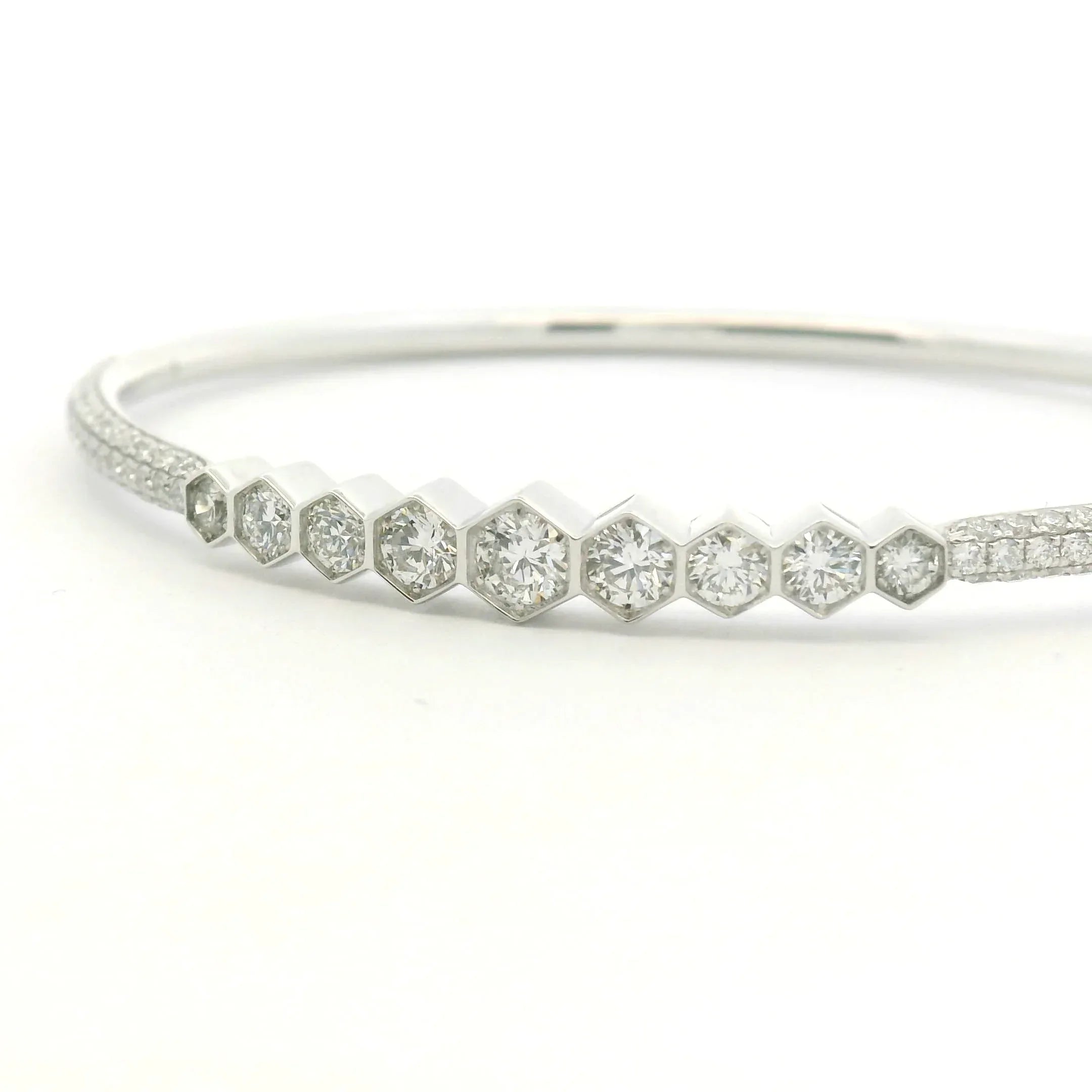 Hex Hinged Bangle Bracelet