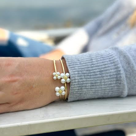 Pearl Open Tube Bracelet