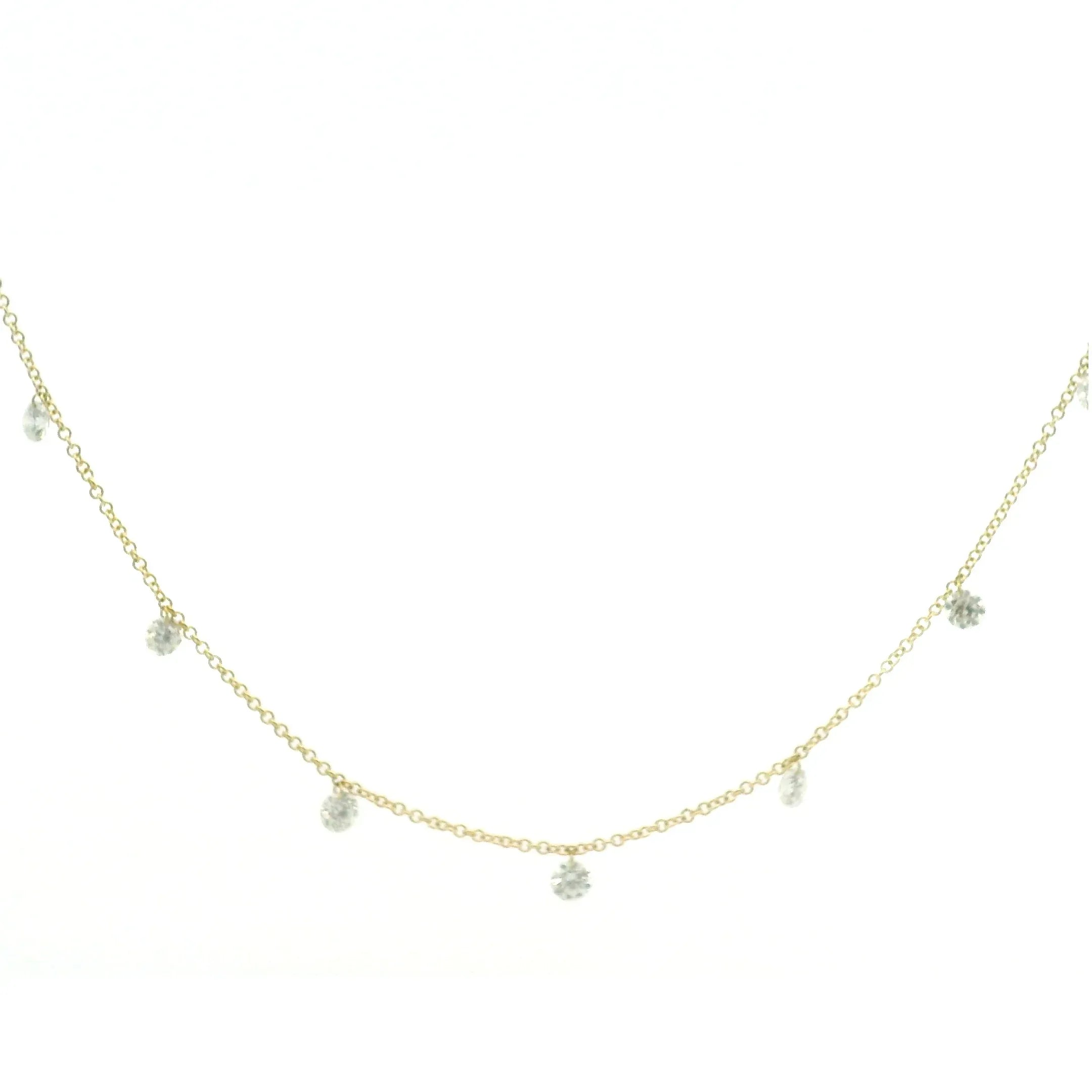 Floating Diamond Station Necklace