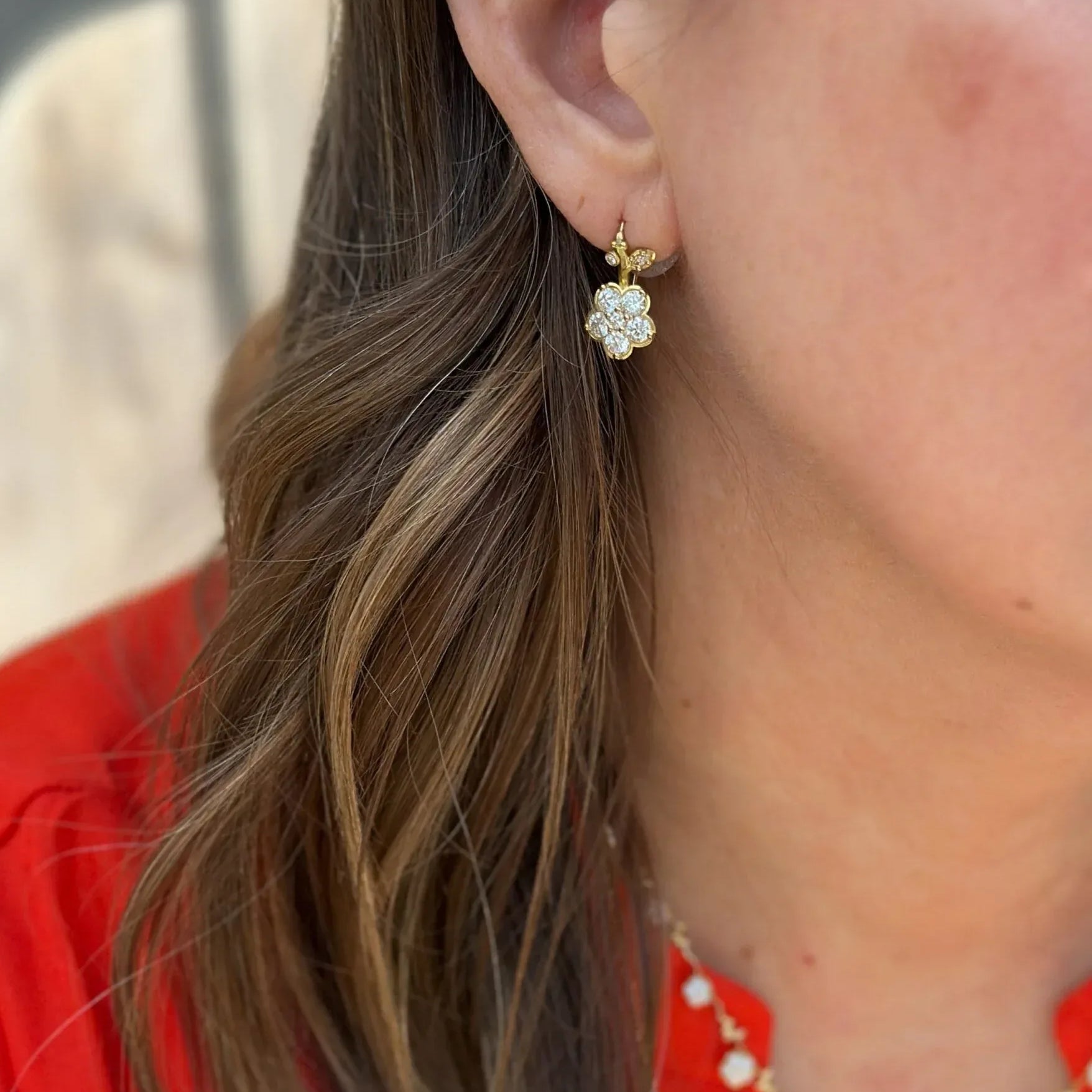 Diamond and 18 karat Yellow Gold Wild Child Earrings