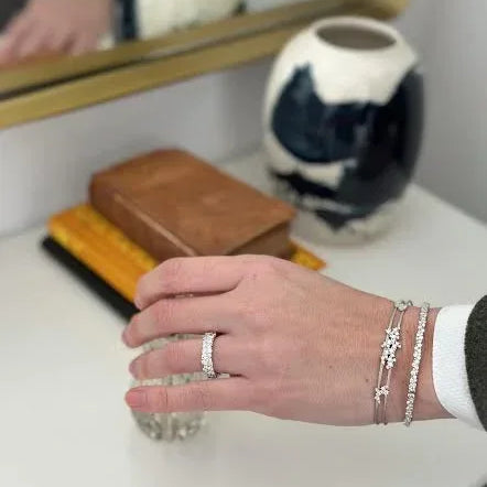 Confetti Ring, Medium, White Gold