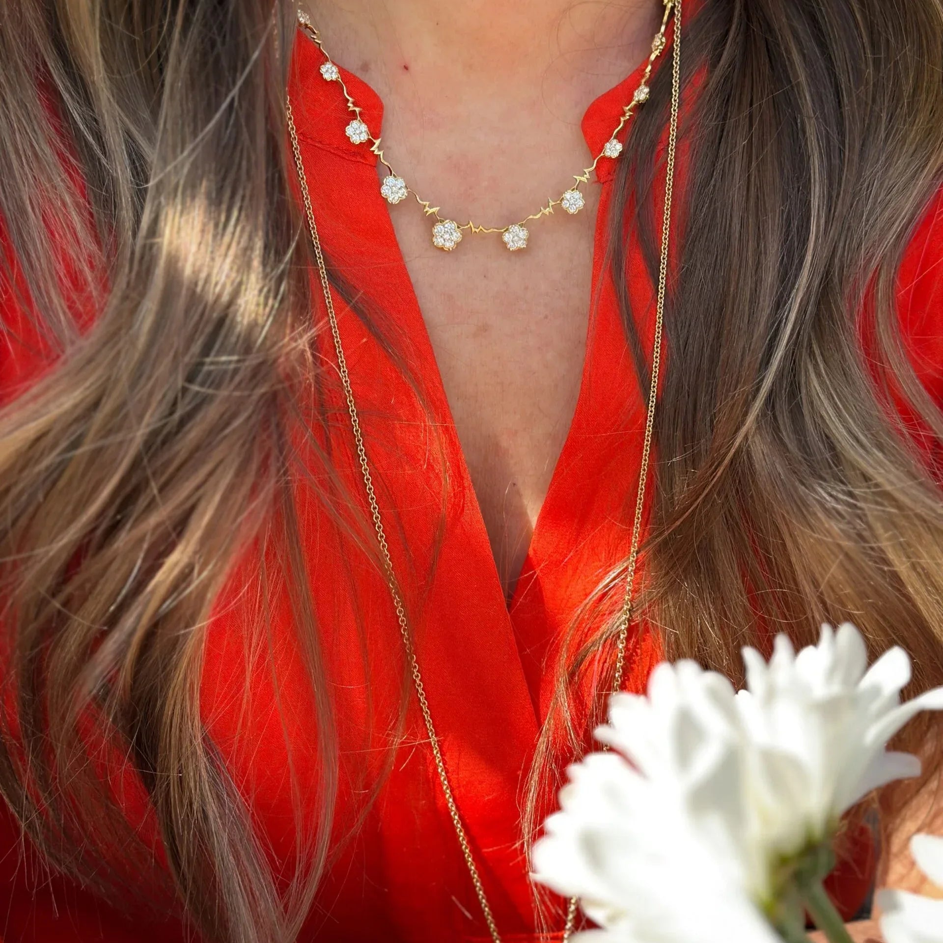 Diamond and 18 karat Yellow Gold Wild Child Necklace