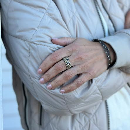 Confetti Ring, Large, Mixed Diamonds