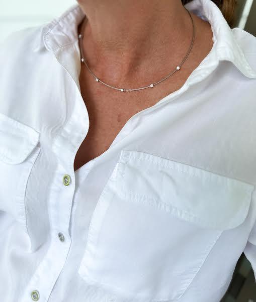 White Gold & Diamond Cable Necklace