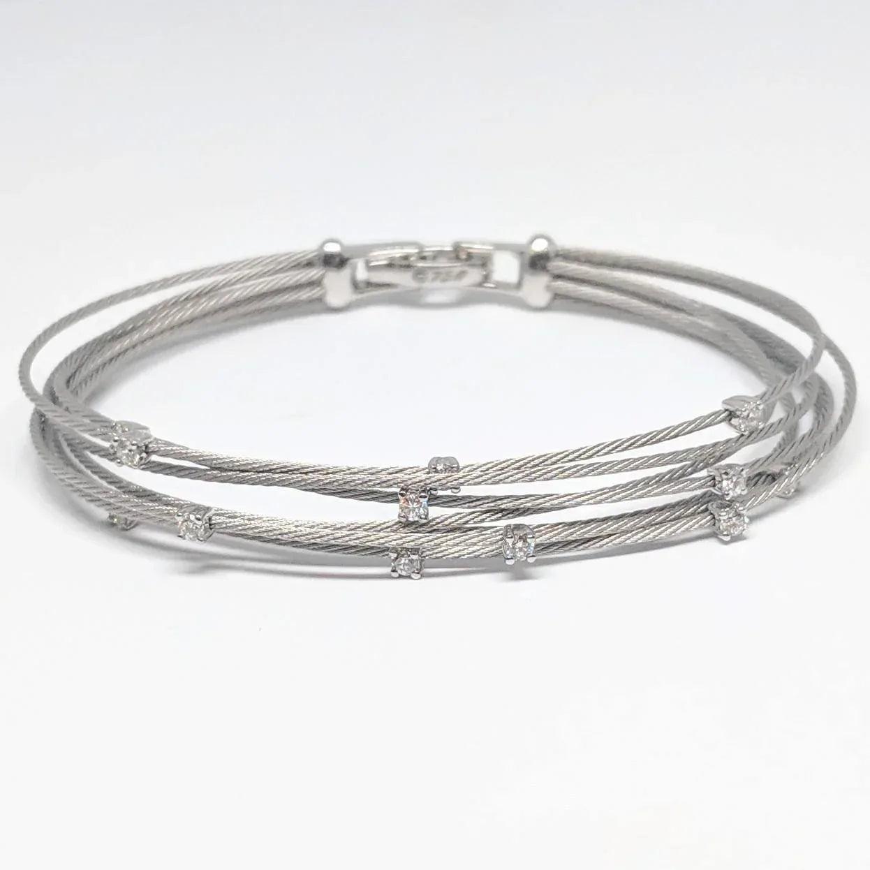 White Gold and Diamond Bundle Bracelet