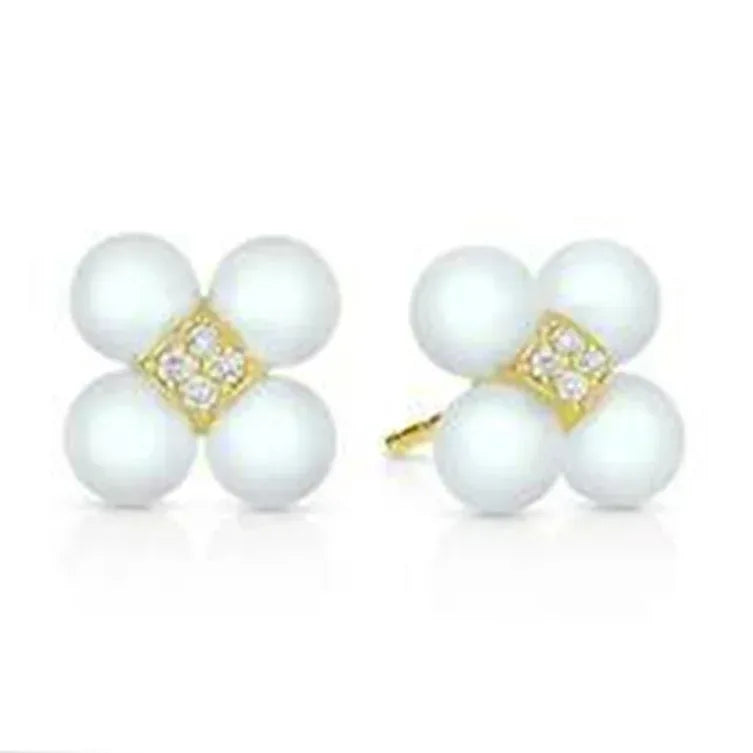 Yellow Gold and Pearl Sequence Earring