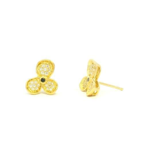 Yellow Gold Diamond 'Forget Me Not' Stud