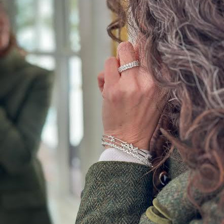 Confetti Ring, Medium, White Gold