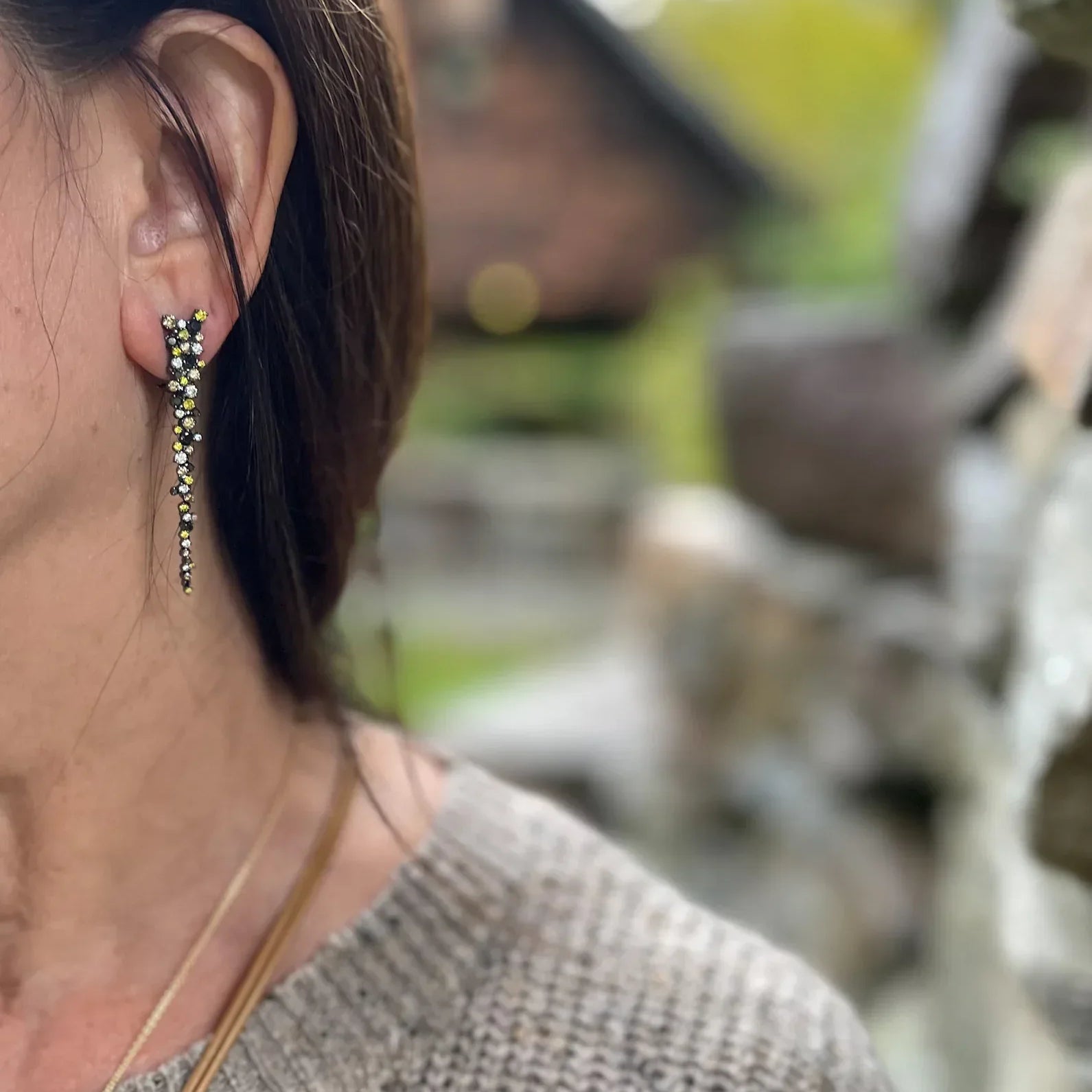 Multi Color Confetti Drop Earrings