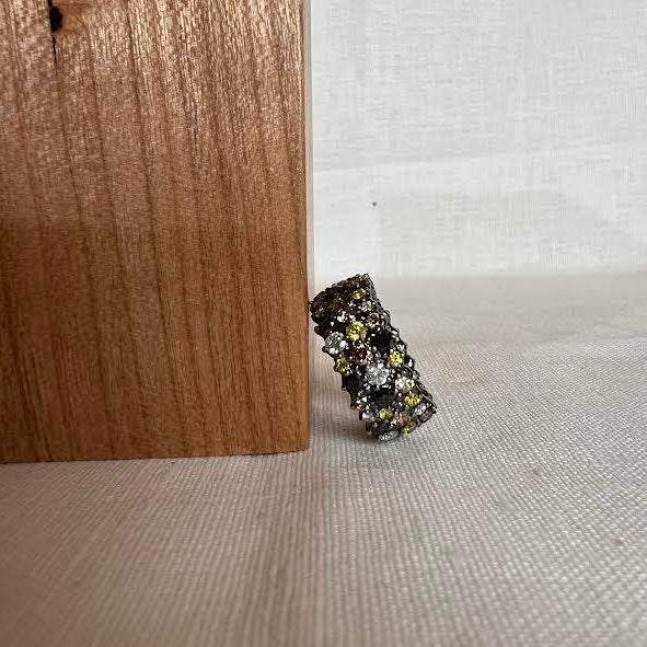 Confetti Ring, Large, Mixed Diamonds