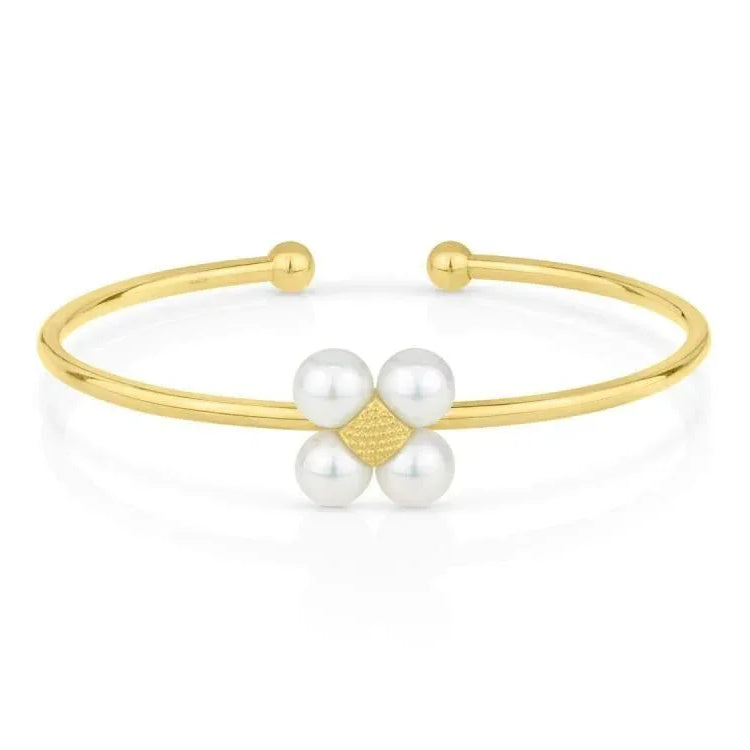 Yellow Gold and Pearl Cuff