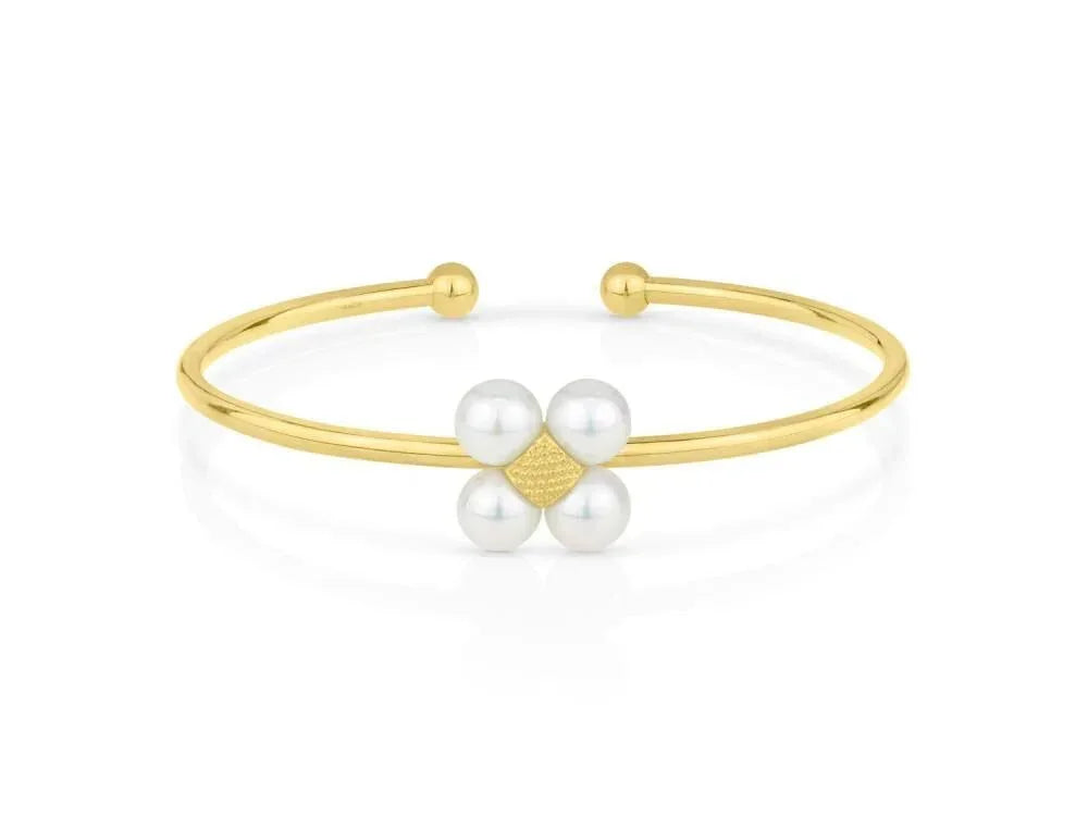 Yellow Gold and Pearl Cuff