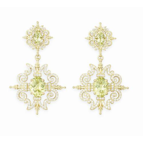Paul Morelli Pave Garden Gate Double Dangle Earring