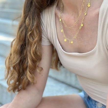 18 karat Yellow Gold Oval Link Chain Necklace