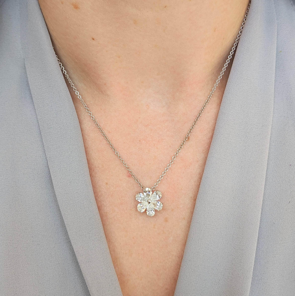 Diamond Flower Pendant