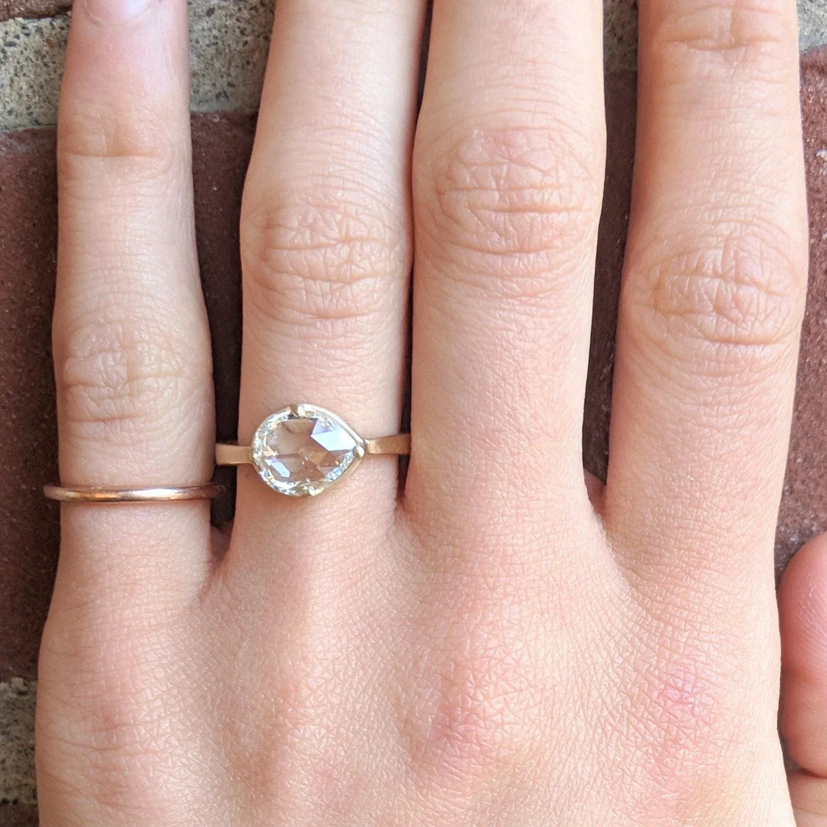 Pear Shaped Rose Cut Solitaire