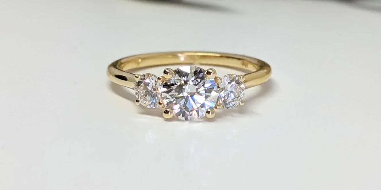 Three Stone Style Engagement Ring