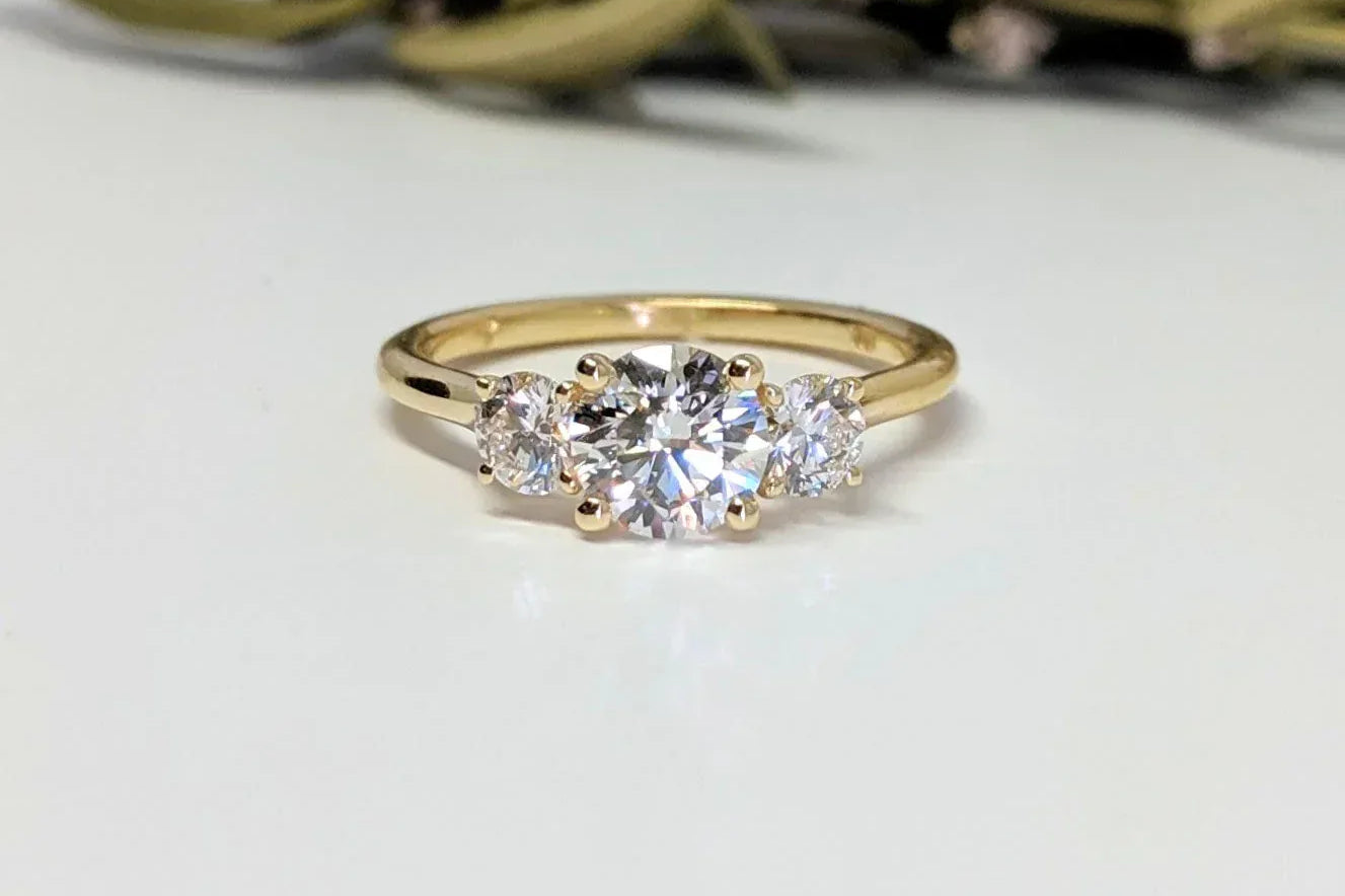 Three Stone Style Engagement Ring