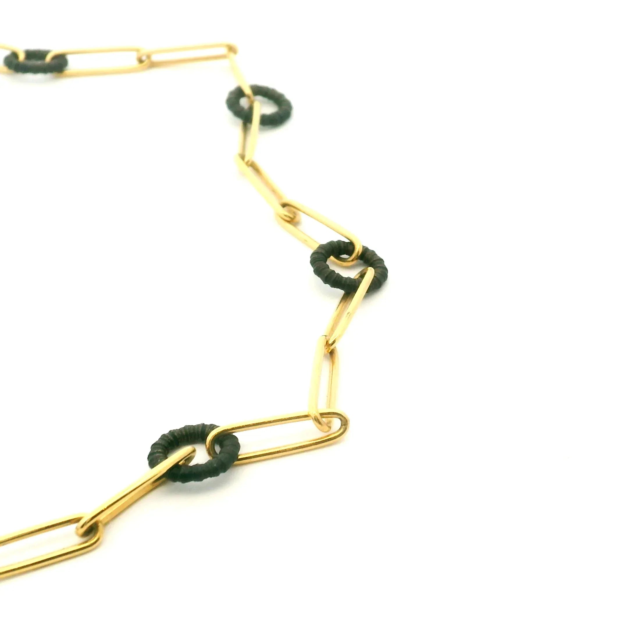 Yellow Gold, Cobalt Chrome Link Necklace