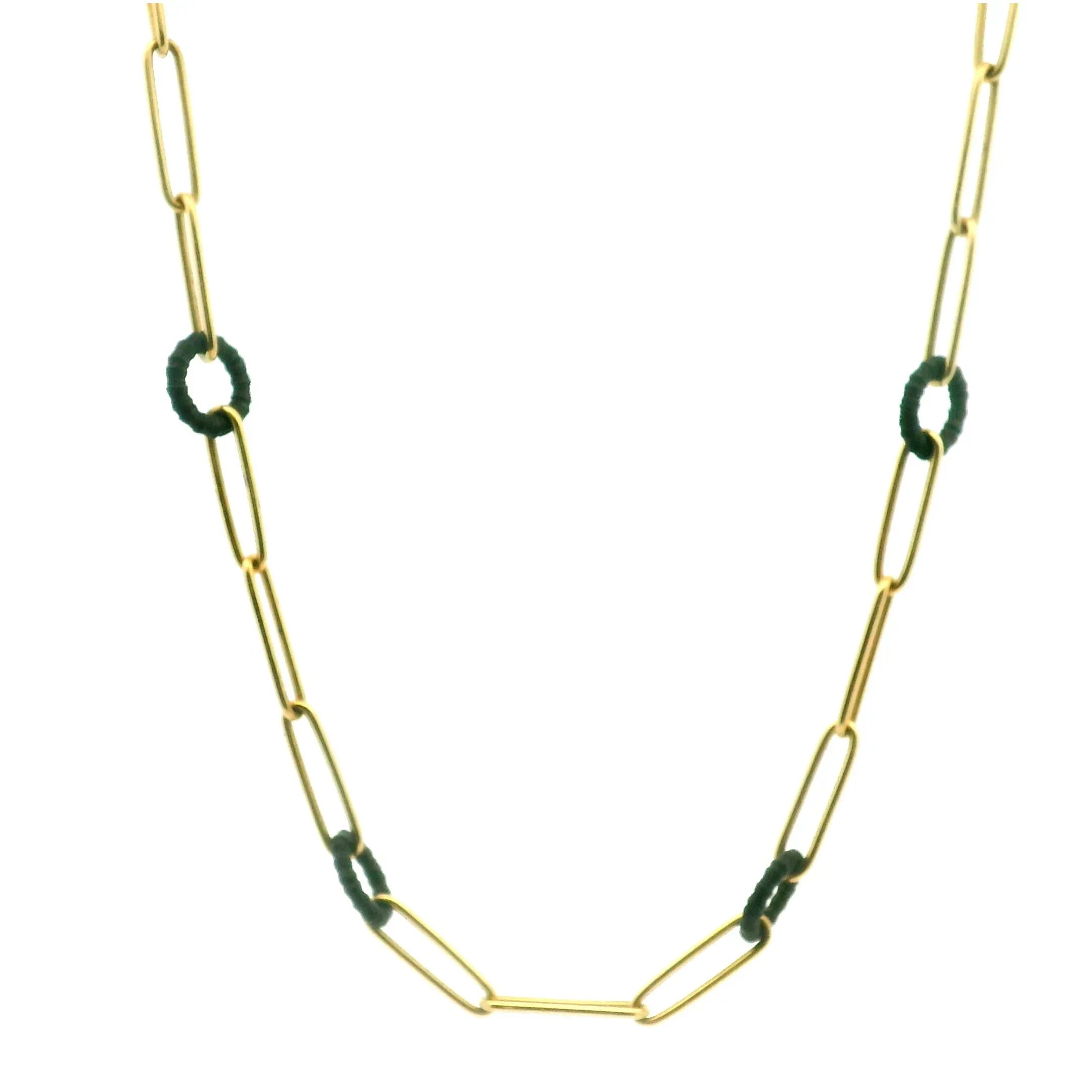 Yellow Gold, Cobalt Chrome Link Necklace
