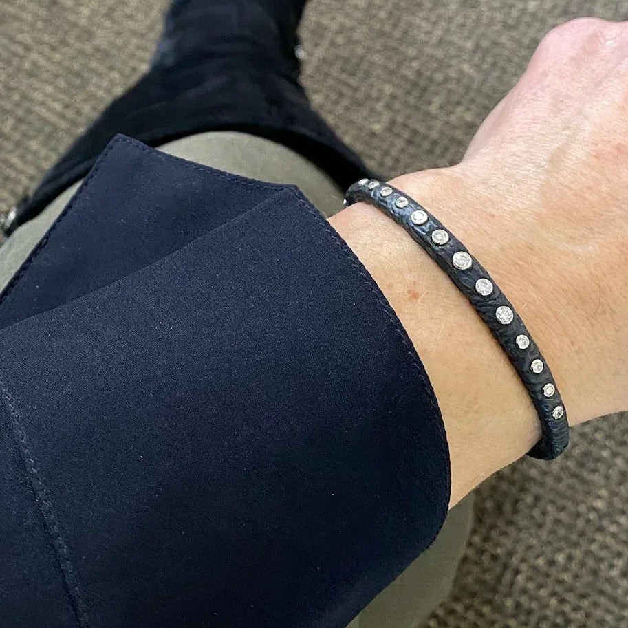 Cobalt Chrome and Diamond Hinge Bracelet