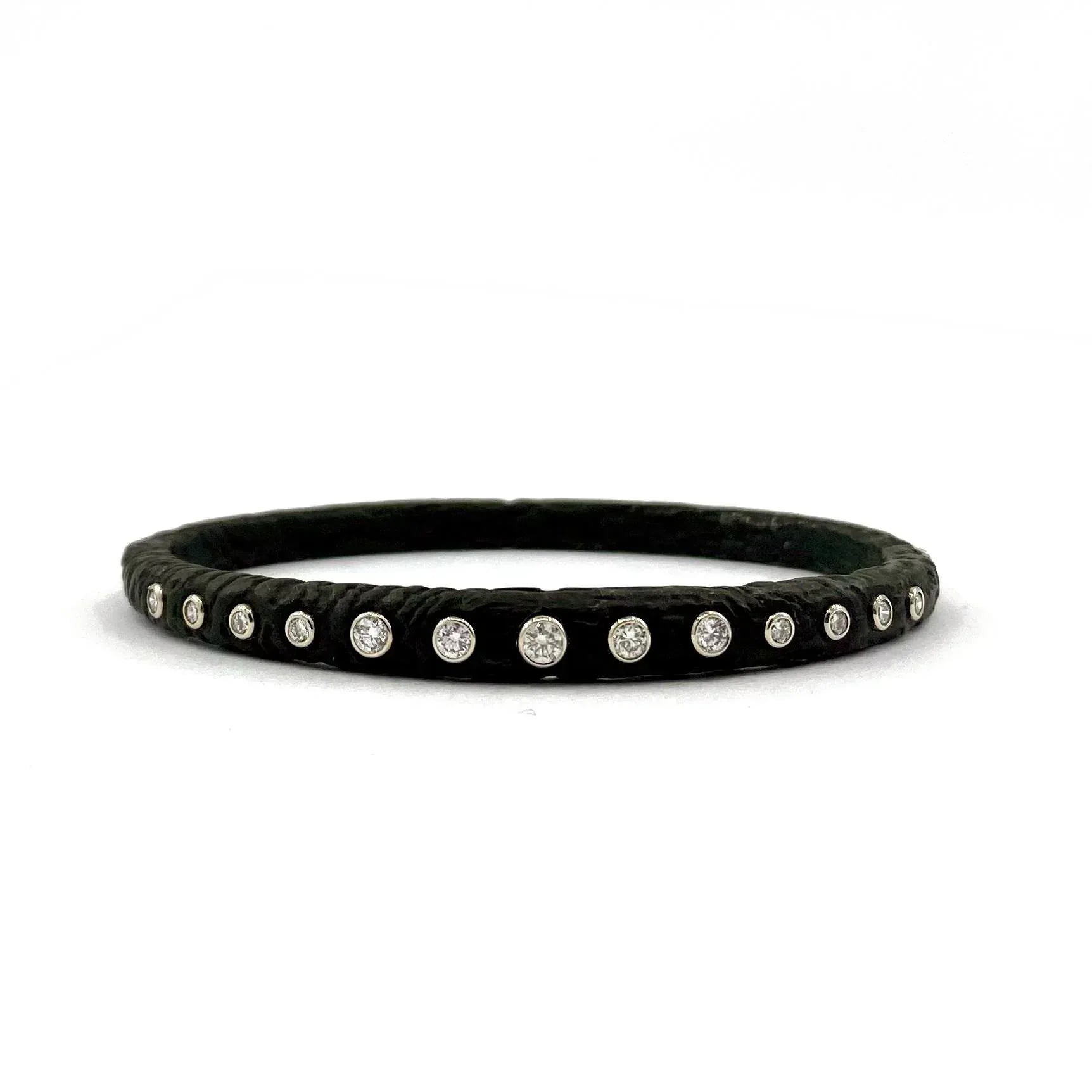 Cobalt Chrome and Diamond Hinge Bracelet