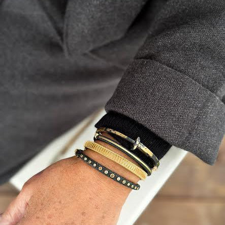 Cobalt Chrome Mixed Diamond Pebble Bracelet