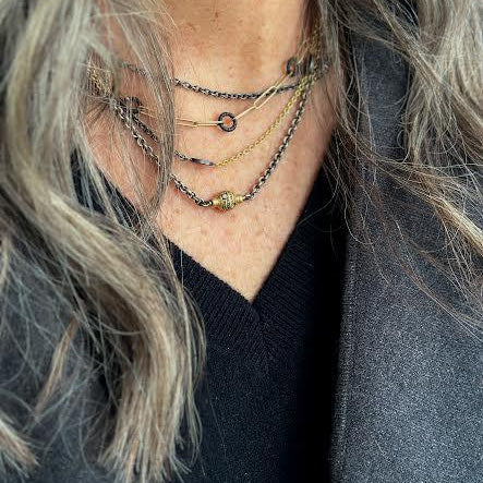 Yellow Gold, Cobalt Chrome Link Necklace