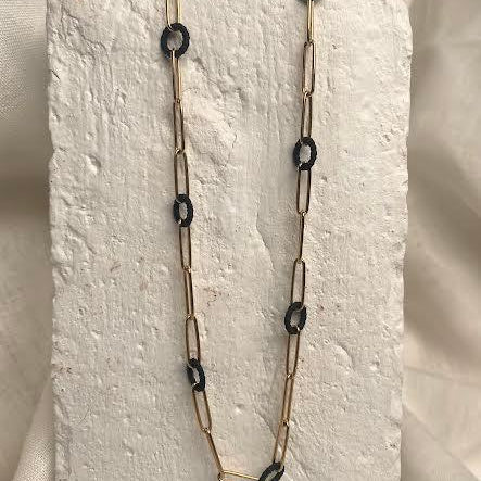 Yellow Gold, Cobalt Chrome Link Necklace