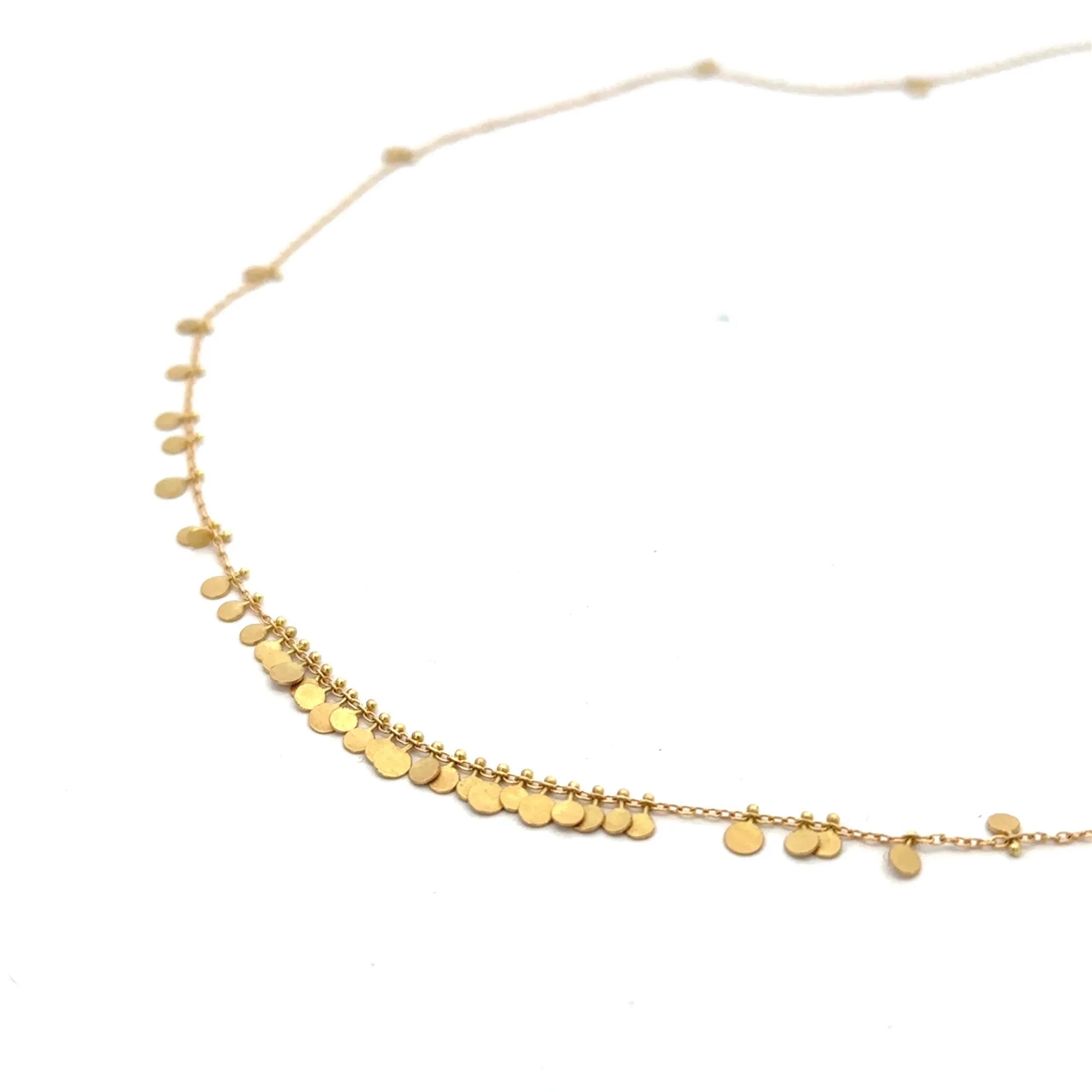 18 Karat Yellow Gold Tiny Dot Cluster Necklace