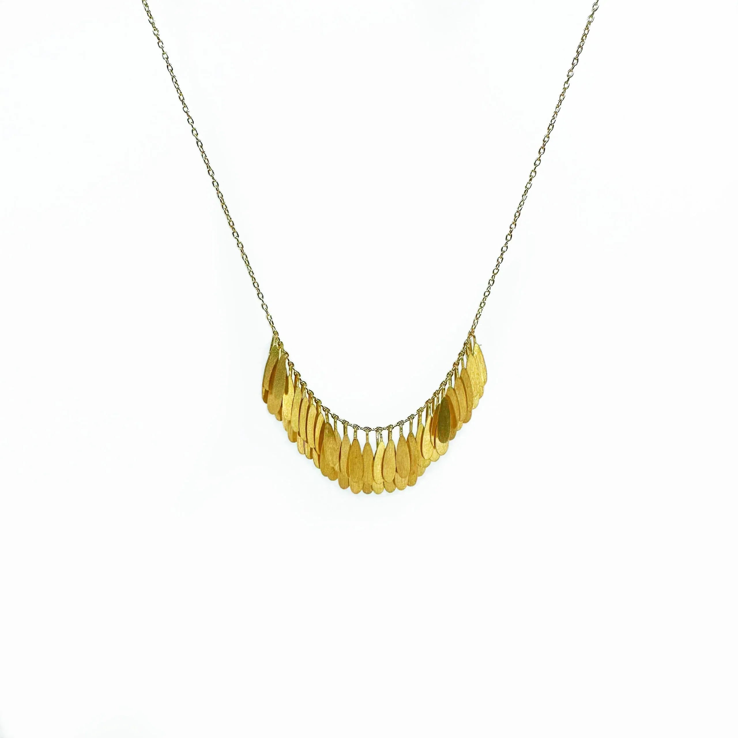 Yellow Gold Dandelion Arc Necklace
