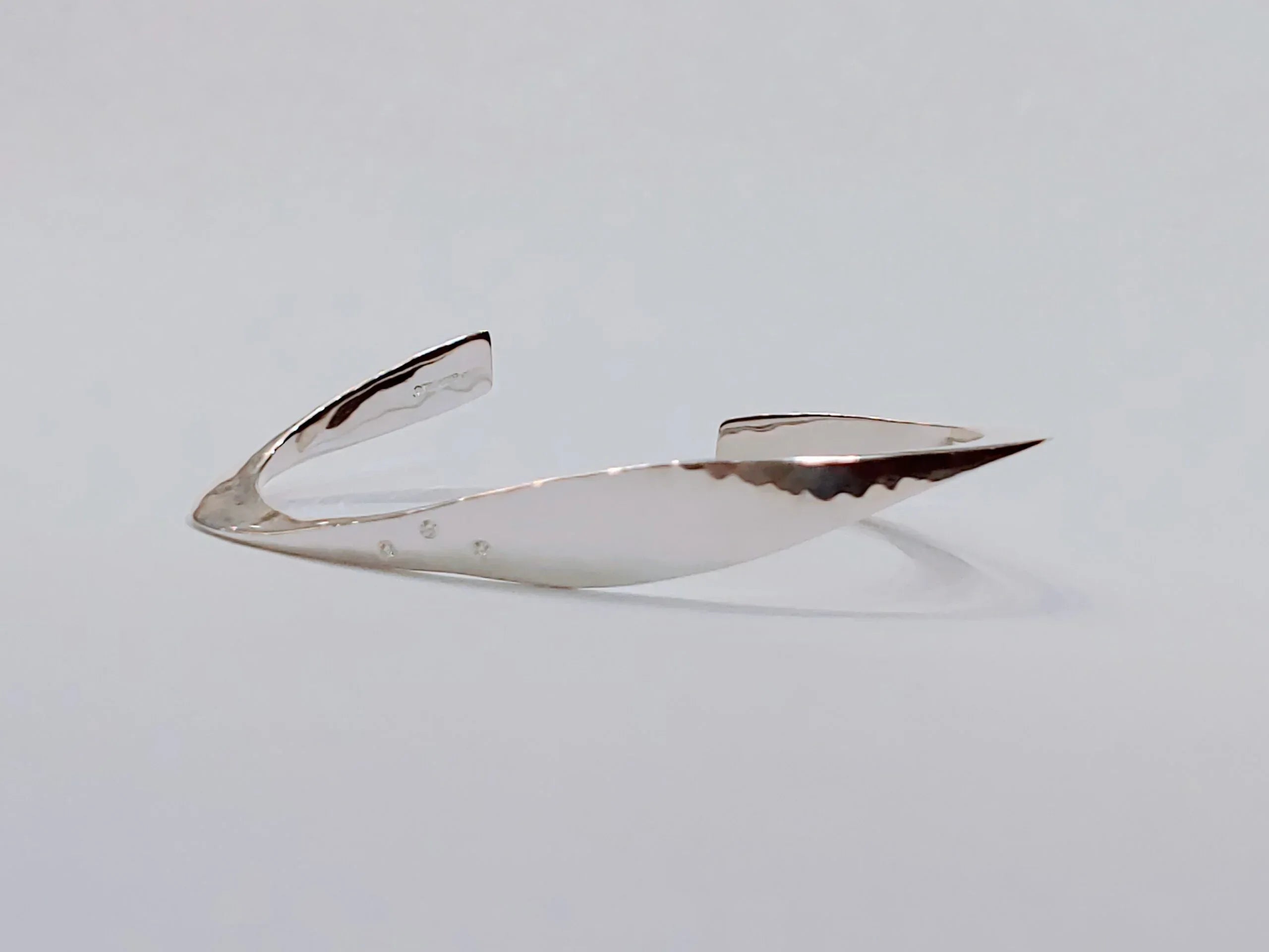 Sterling Silver and Diamond Torque Bracelet