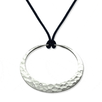 Toby Pomeroy 32mm Silver Eclipse Twilight Pendant with Diamonds